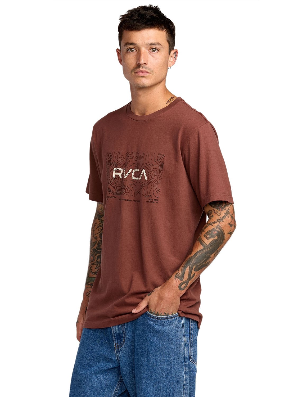 RVCA Men's Topo Red Stitch T-Shirt