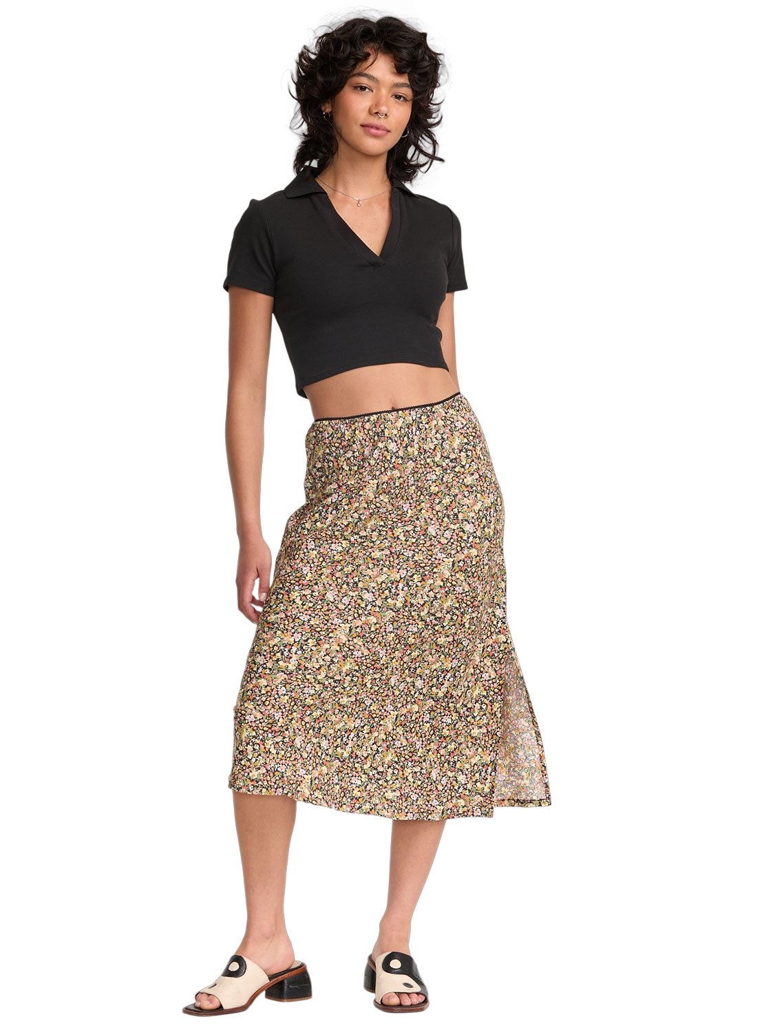 RVCA Ladies Chase Polo Crop Top