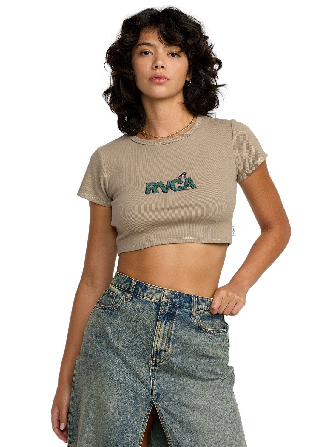RVCA Ladies Stoned Half Baby T-Shirt