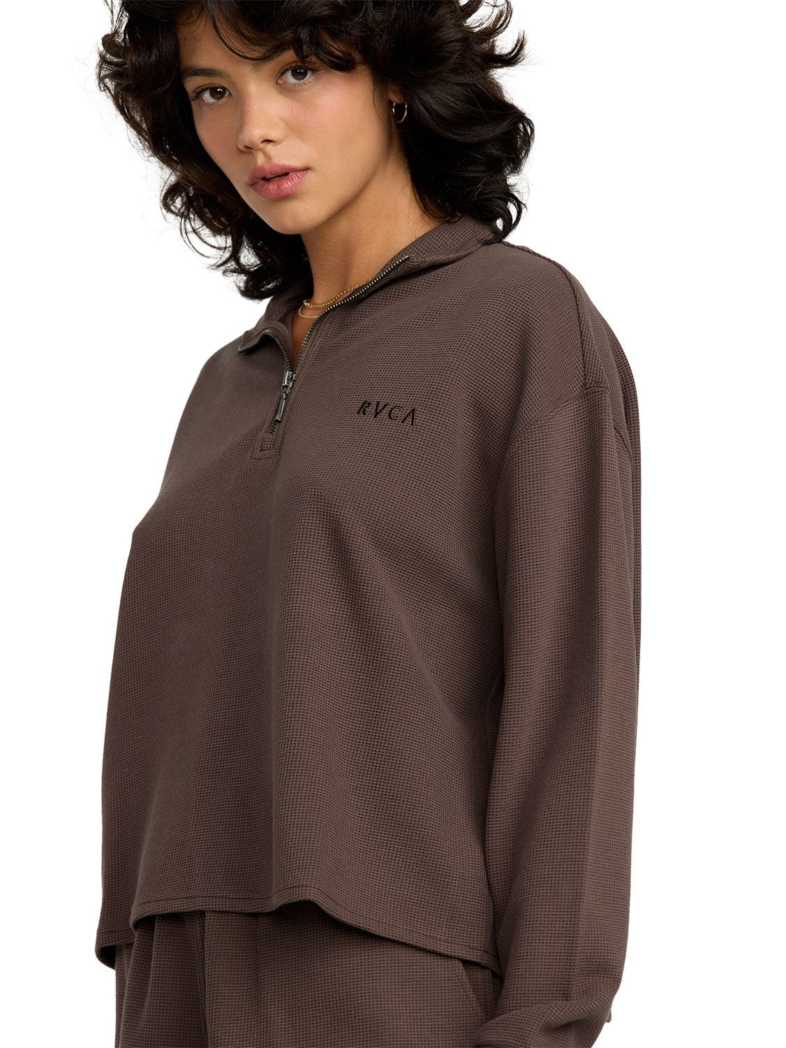 RVCA Ladies Glory Waffle Pullover