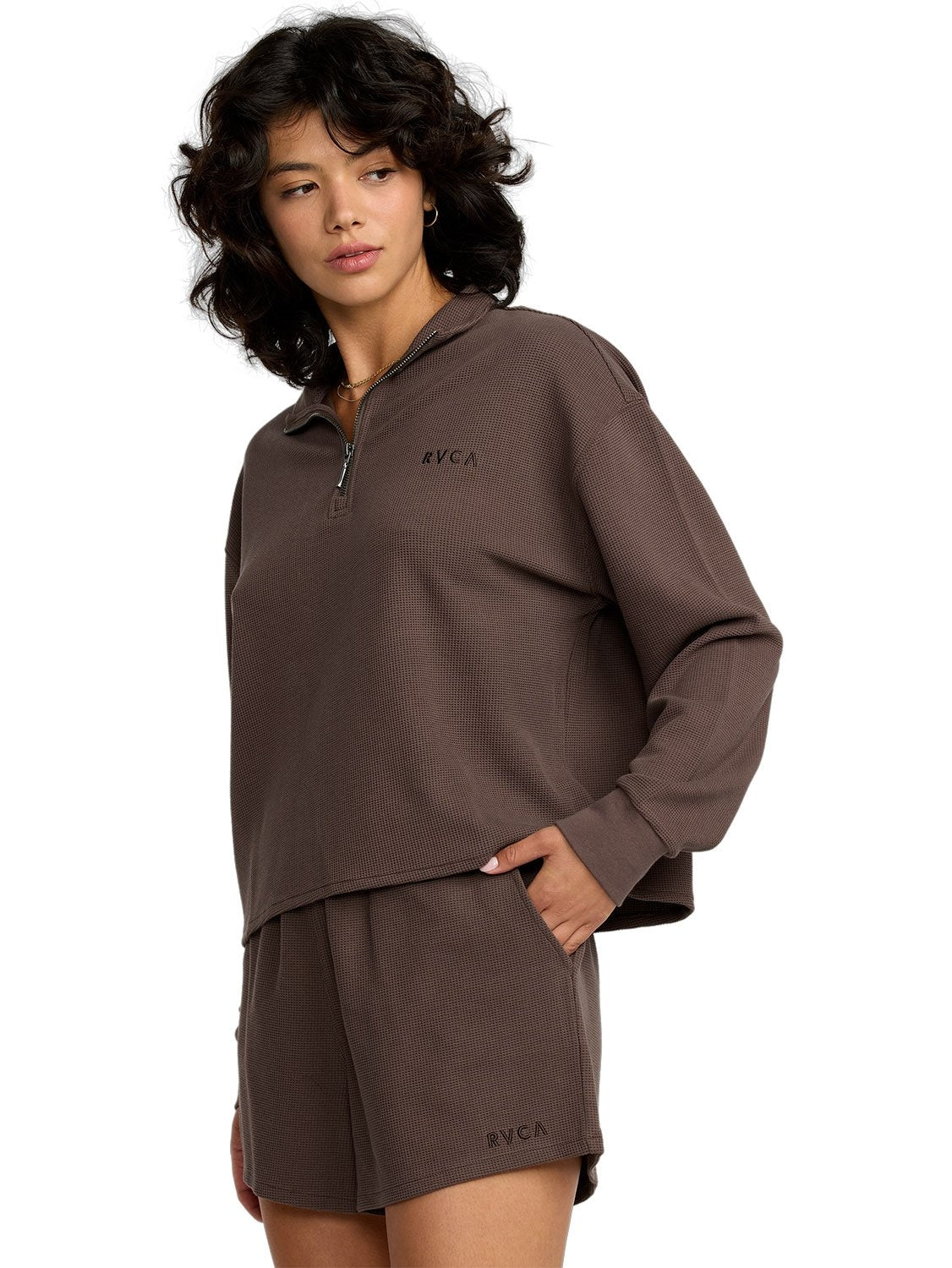 RVCA Ladies Glory Waffle Pullover
