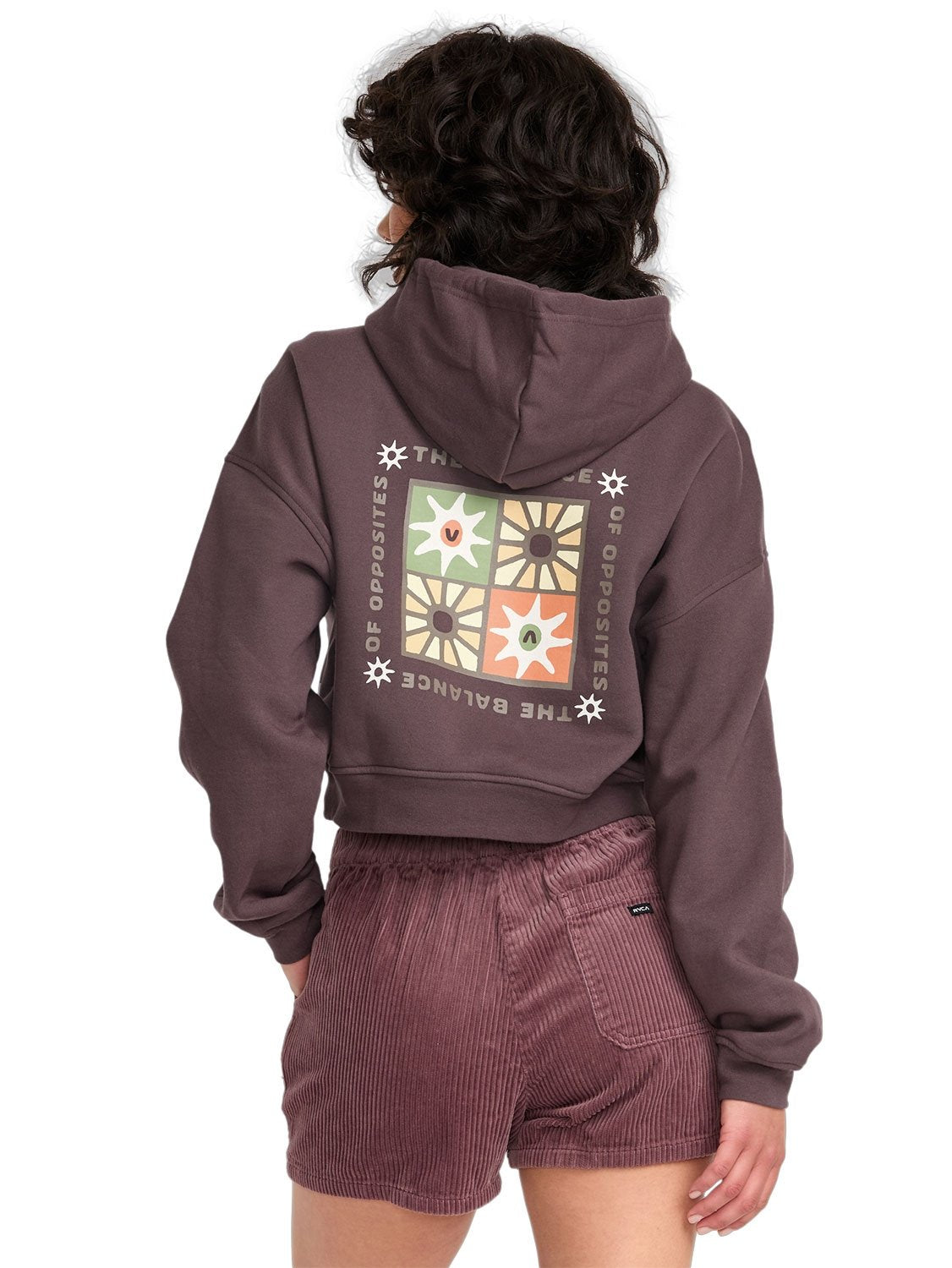 RVCA Ladies Crop Hooded Pullover
