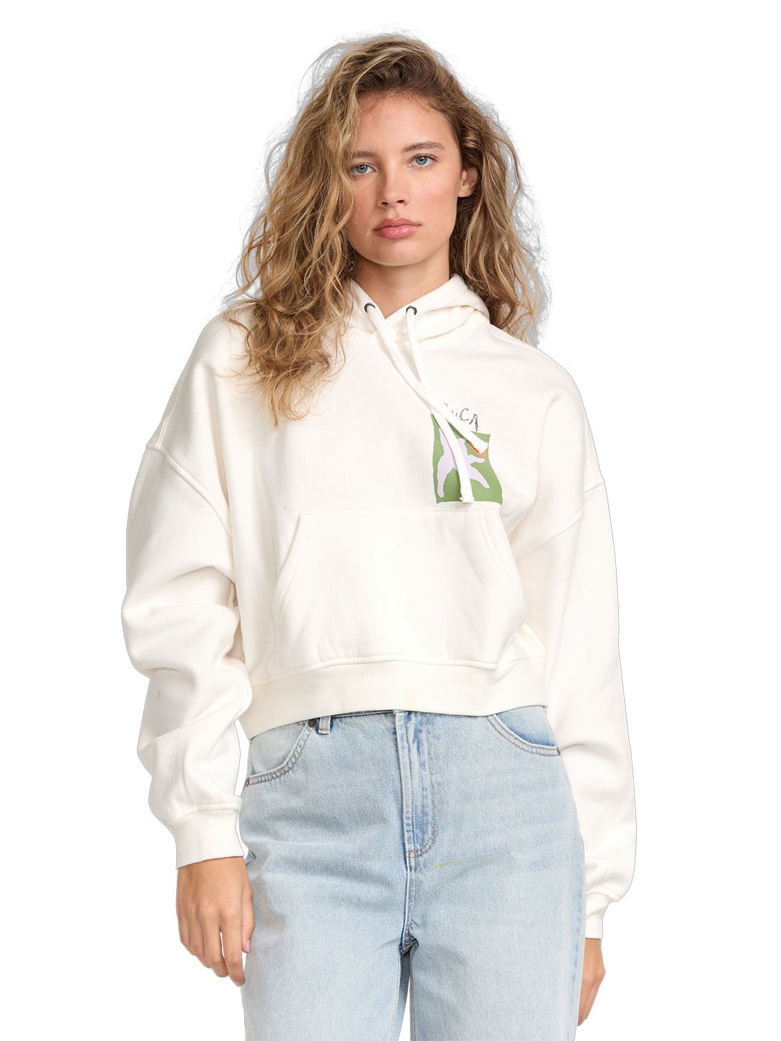 RVCA Ladies Crop Pullover Hoodie