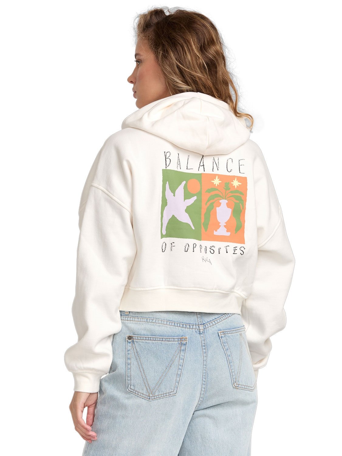 RVCA Ladies Crop Pullover Hoodie