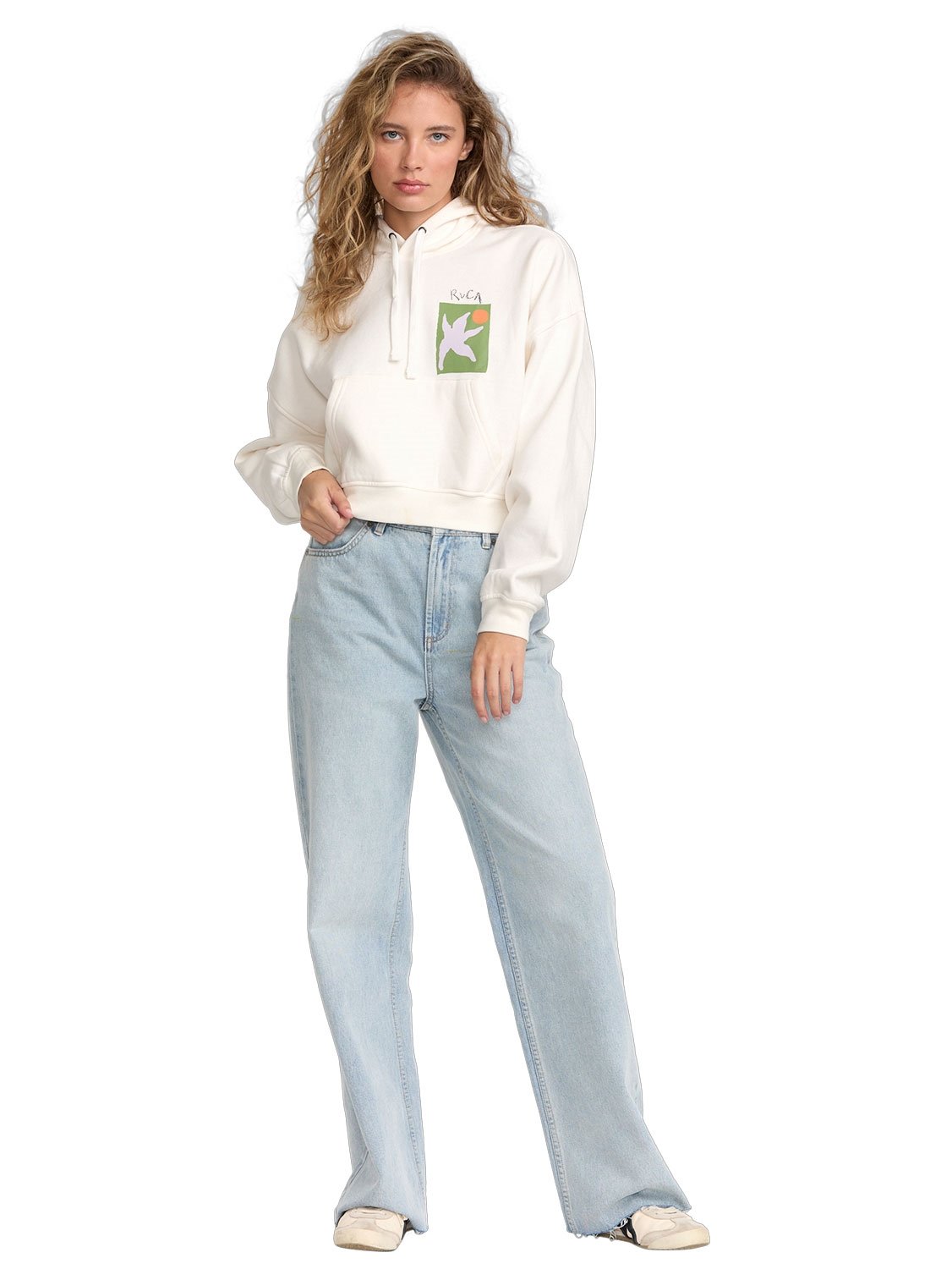 RVCA Ladies Crop Pullover Hoodie