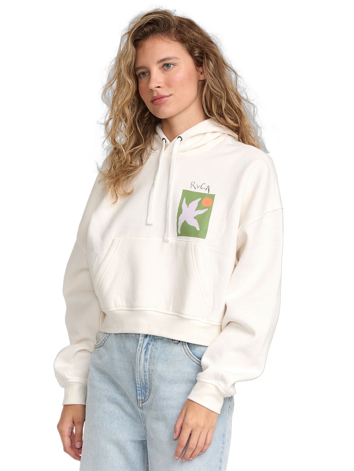 RVCA Ladies Crop Pullover Hoodie
