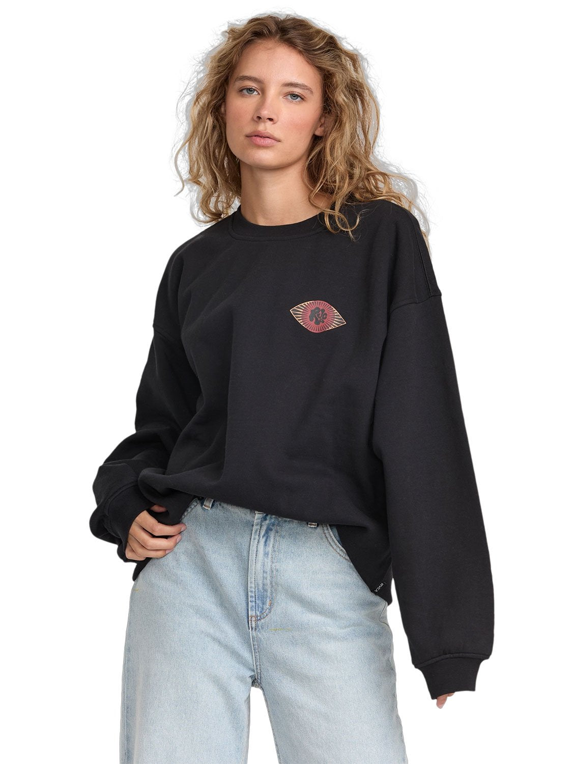 RVCA Ladies Baggie Boyfriend Crew Pullover