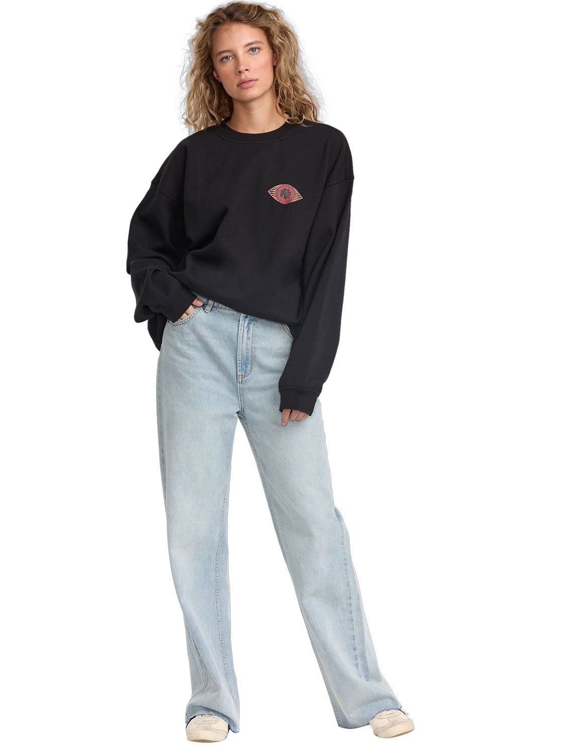 RVCA Ladies Baggie Boyfriend Crew Pullover