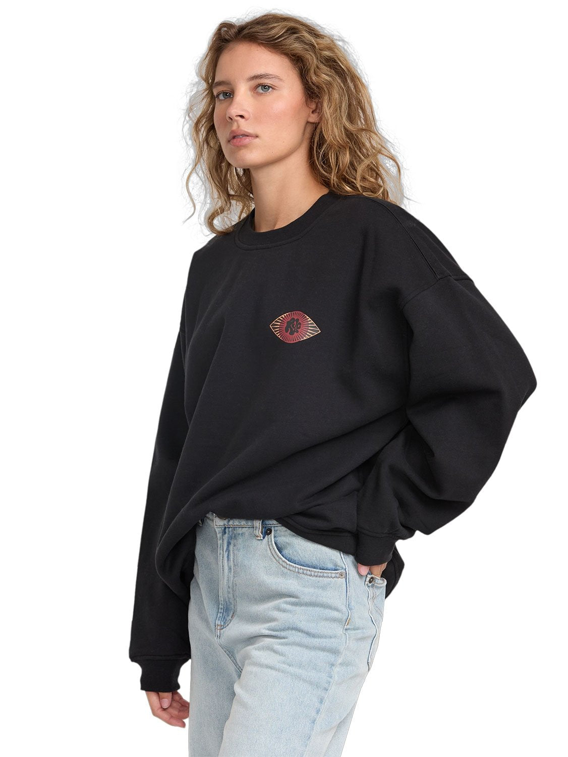 RVCA Ladies Baggie Boyfriend Crew Pullover