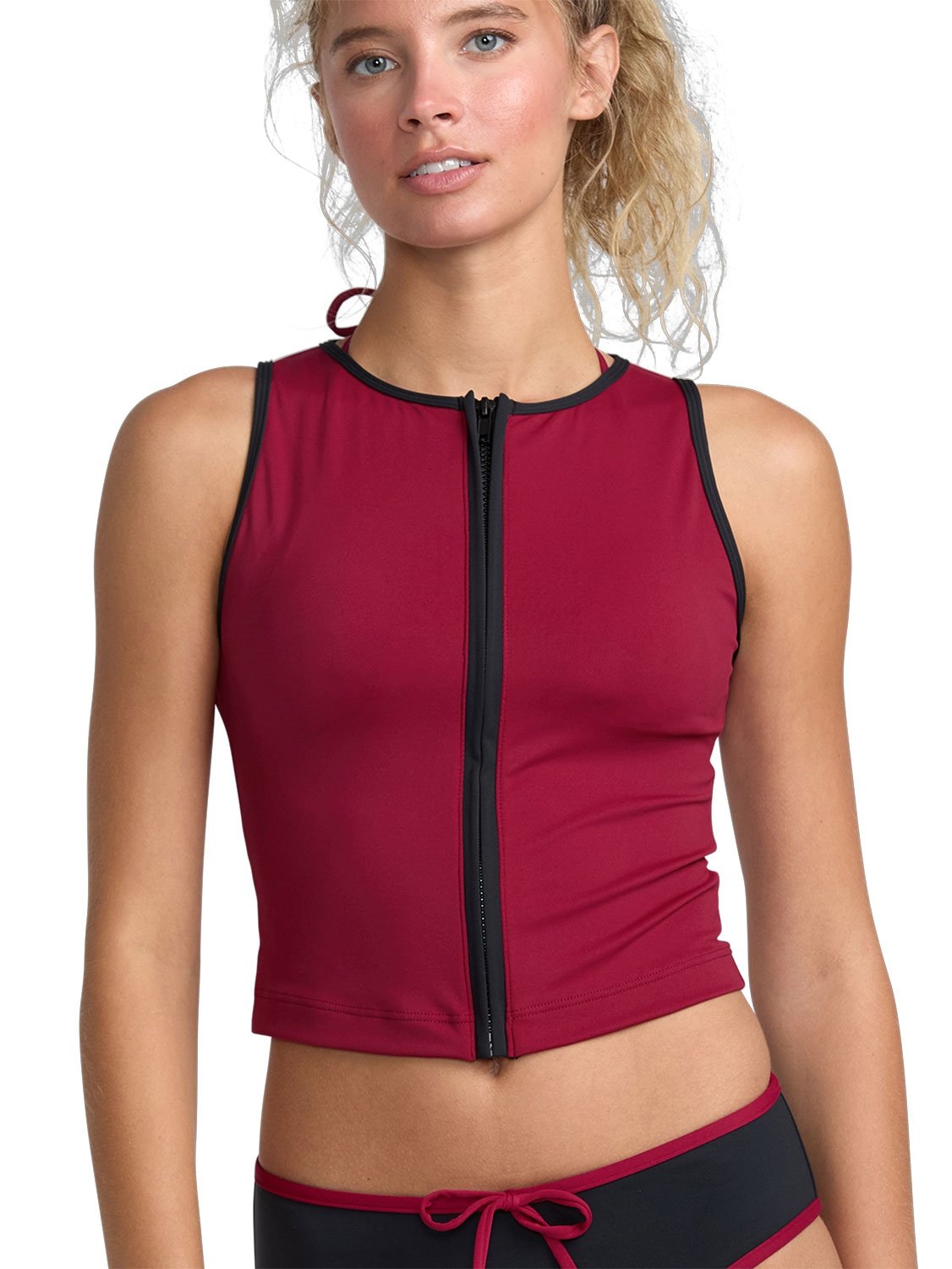 RVCA Ladies Aren Zip Up Tank