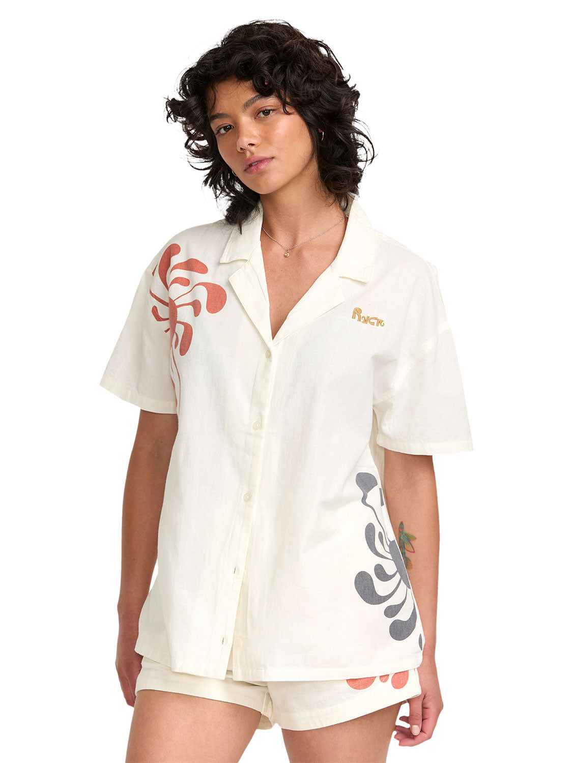 RVCA Ladies Lauryn Button Up Top