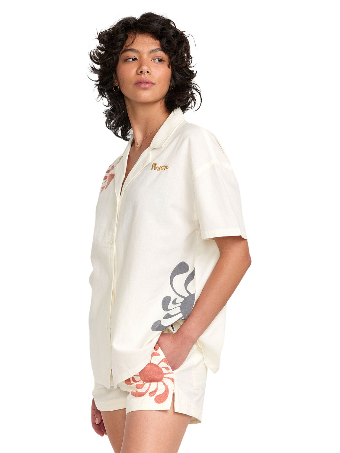 RVCA Ladies Lauryn Button Up Top