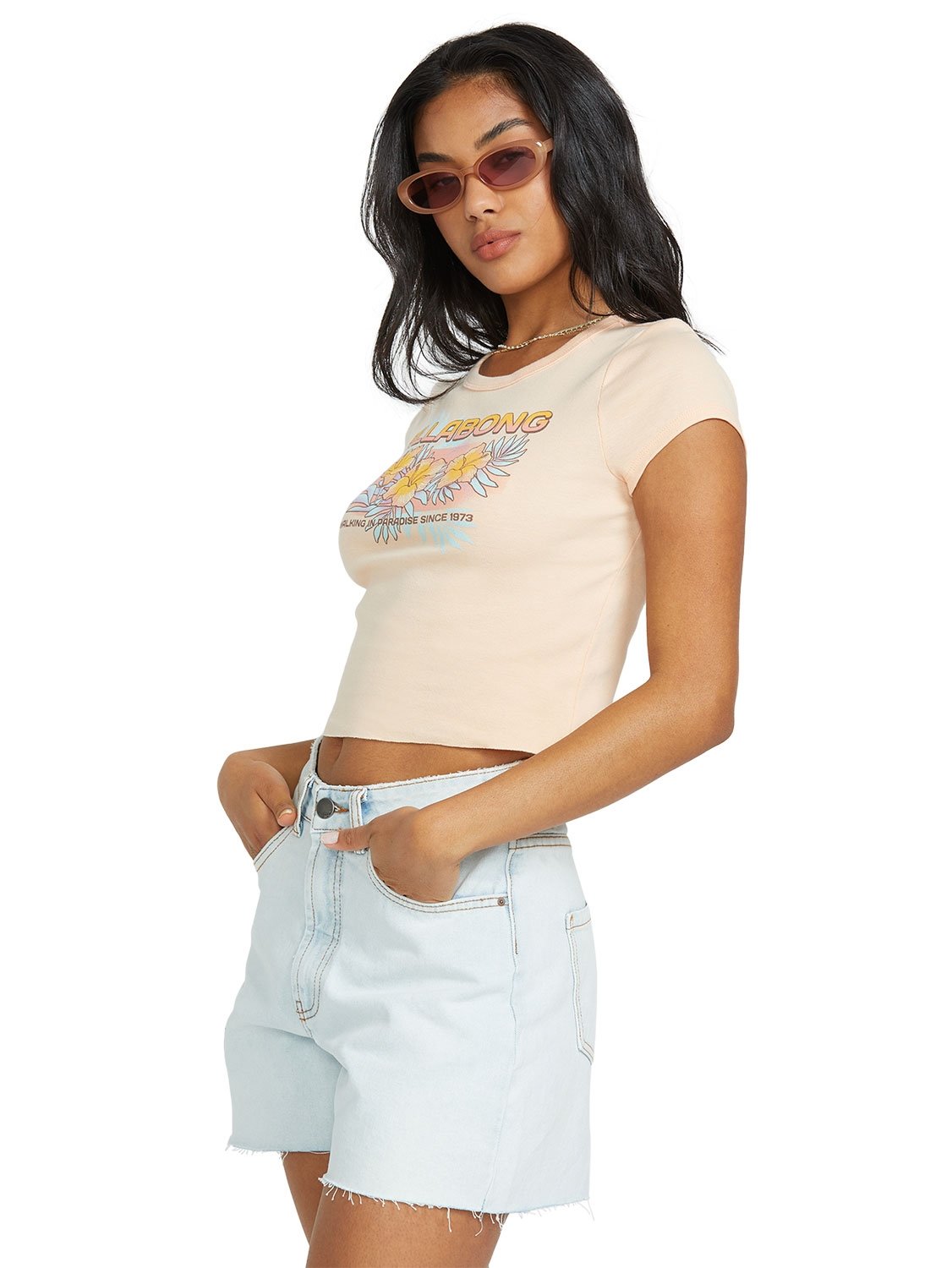 Billabong Ladies When The Night Cropped T-Shirt