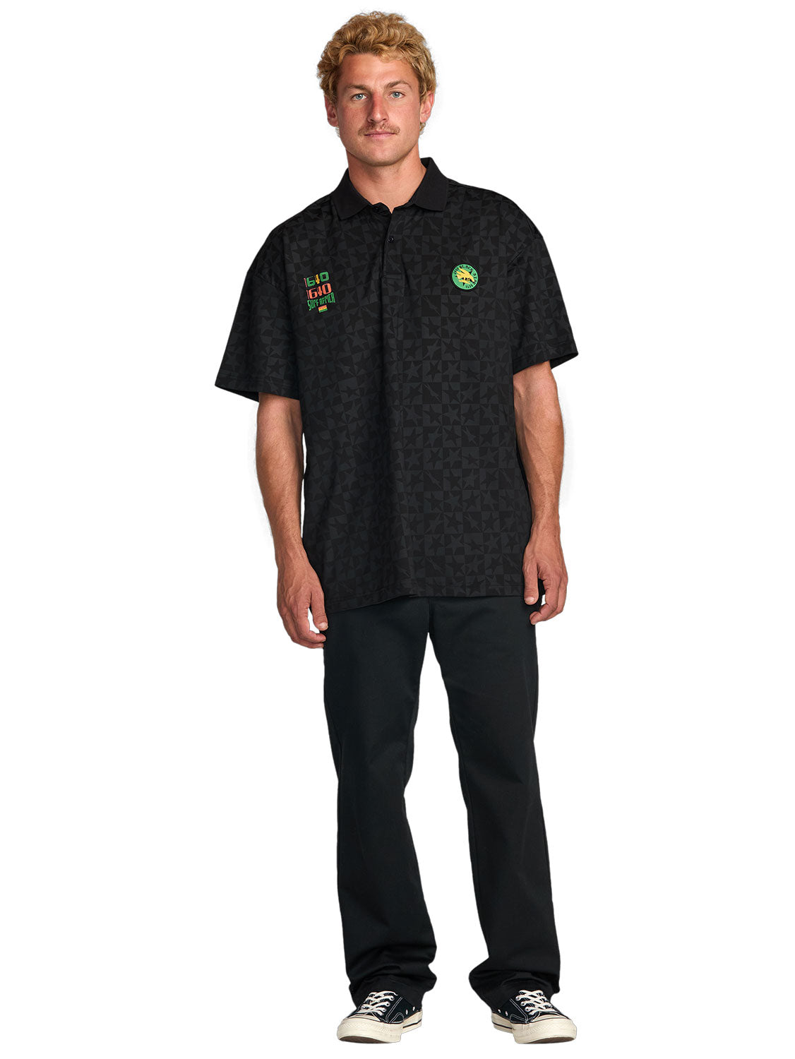 Billabong Men's Black Star Surf Club Polo Shirt