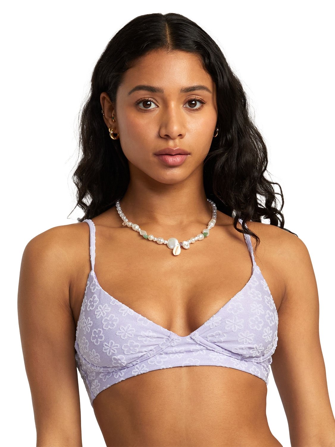 RVCA Ladies Delia High Tri Bikini Top