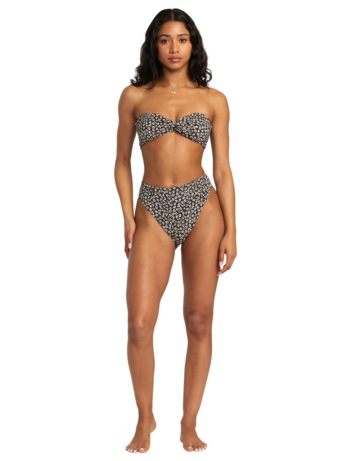 RVCA Ladies High Rise Cheeky Bikini Bottom