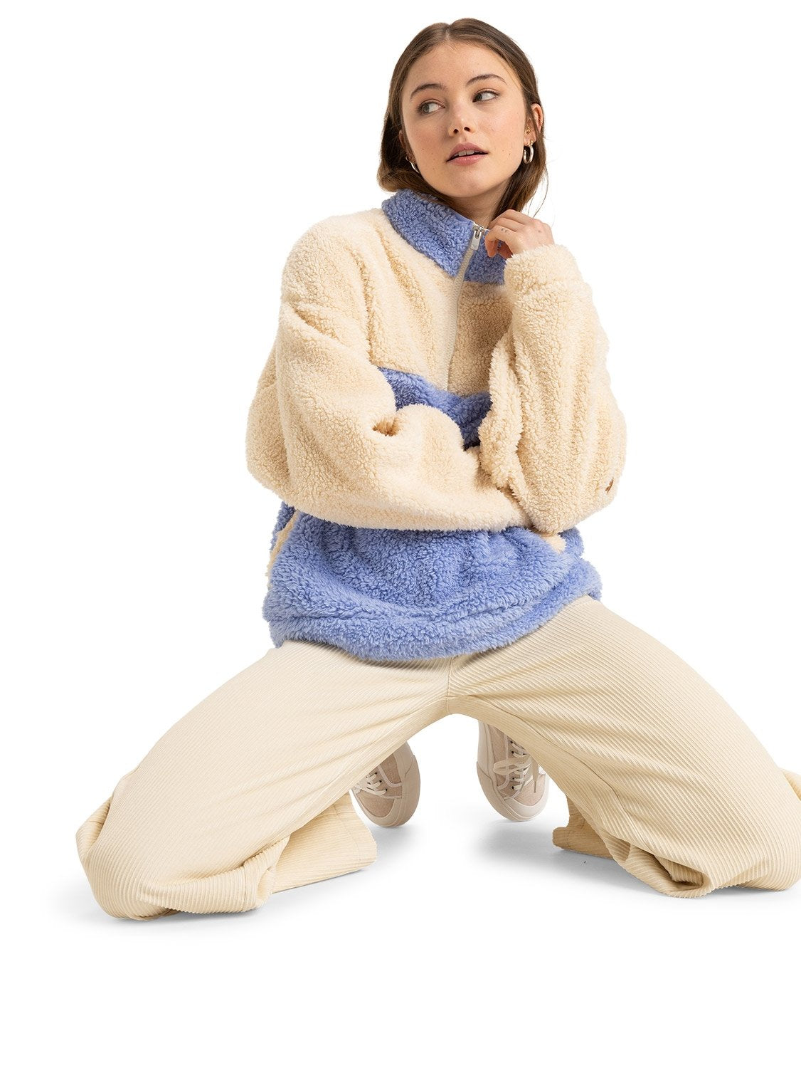 Roxy Ladies Jive Talking Block Polar Fleece Pullover