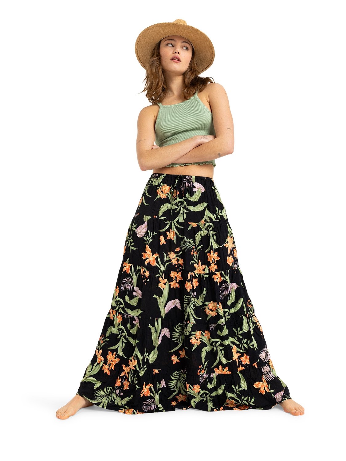 Roxy Ladies Sweetwater Maxi Tiered Maxi Skirt
