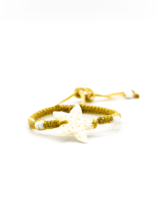 Mop Starfish With Small Beads Bracelet