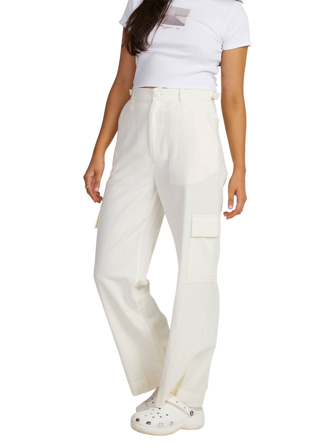RVCA Ladies Beats Linen Cargo Pants