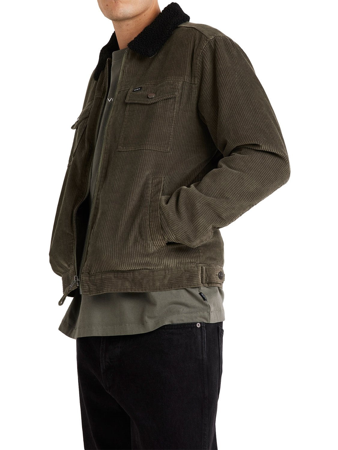 RVCA Men's Easy Trucker Sherpa Cord Jacket