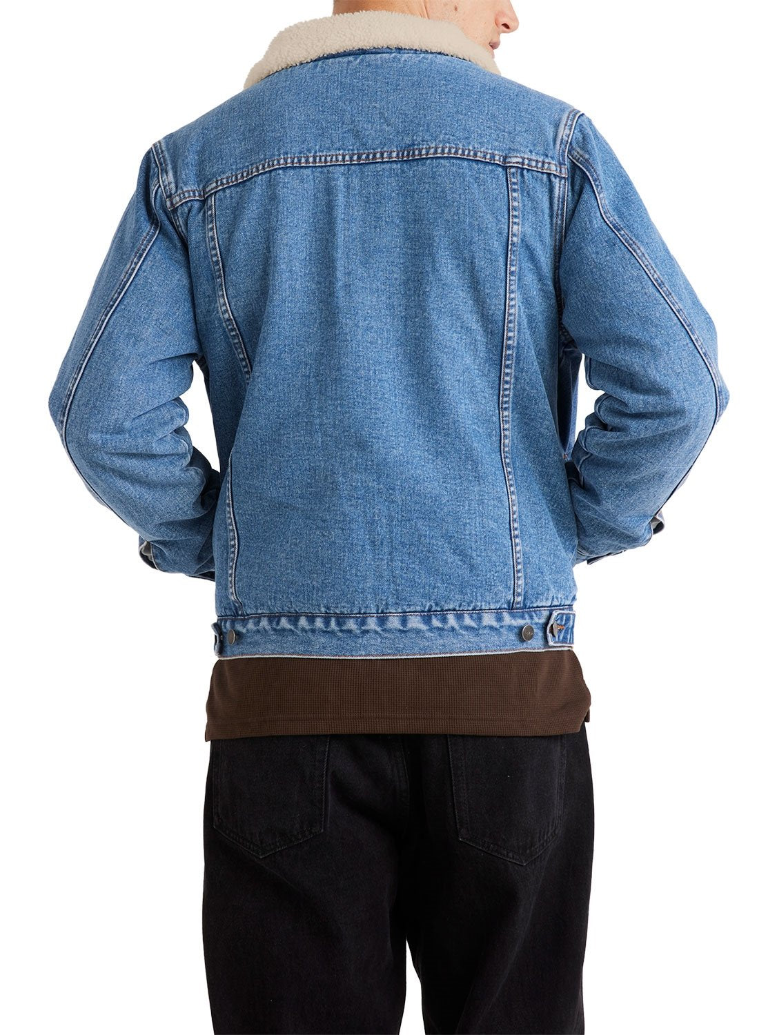 RVCA Men's Denim Sherpa Trucker Jacket