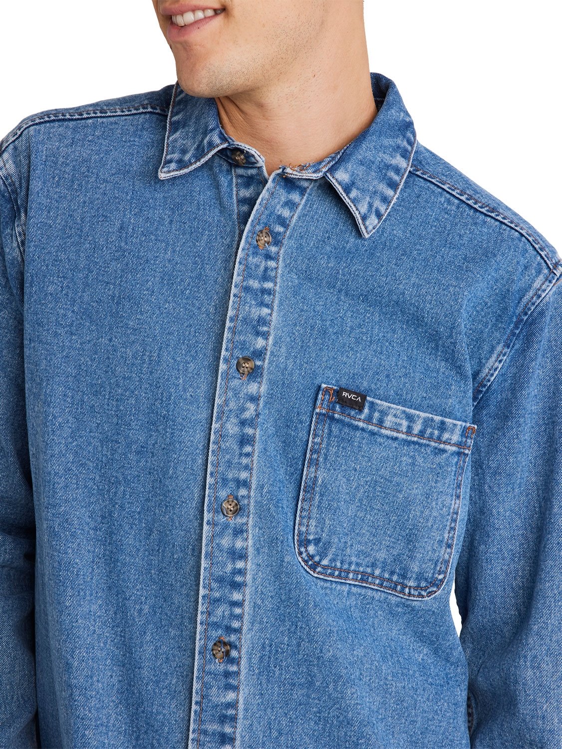 RVCA Men's Classic Denim Shirt