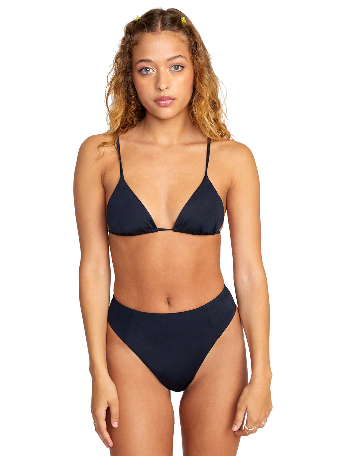 RVCA Ladies Solid High Rise Cheeky Bikini Bottom