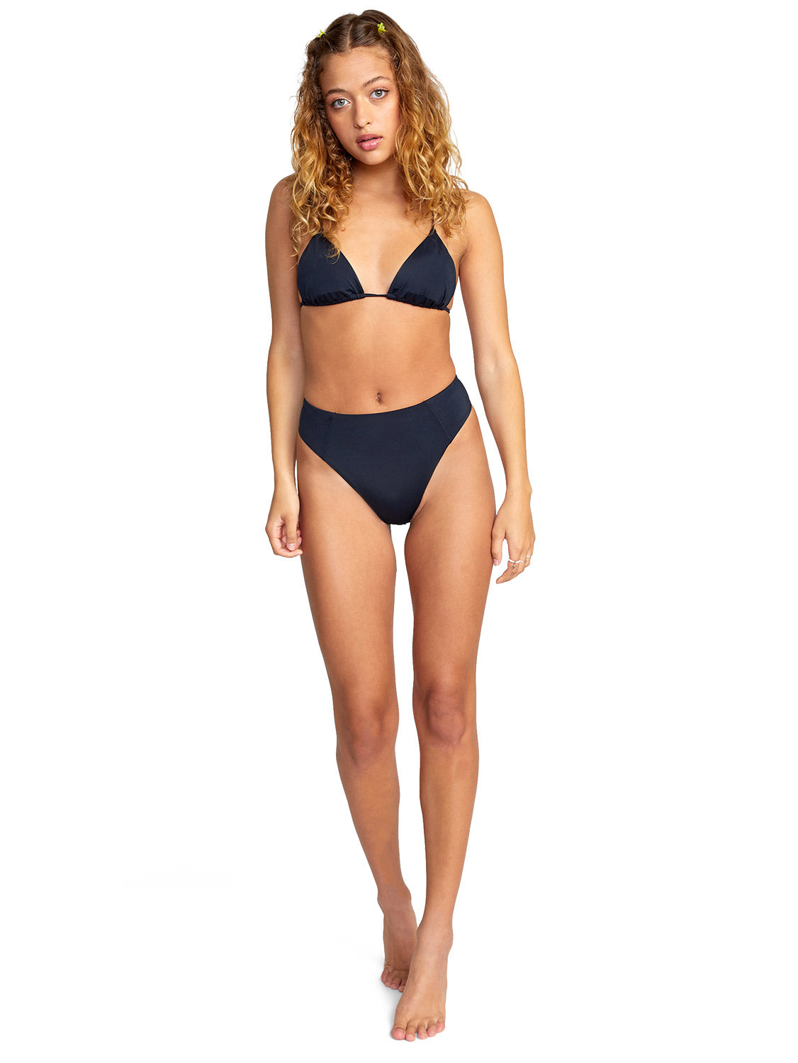 RVCA Ladies Solid High Rise Cheeky Bikini Bottom