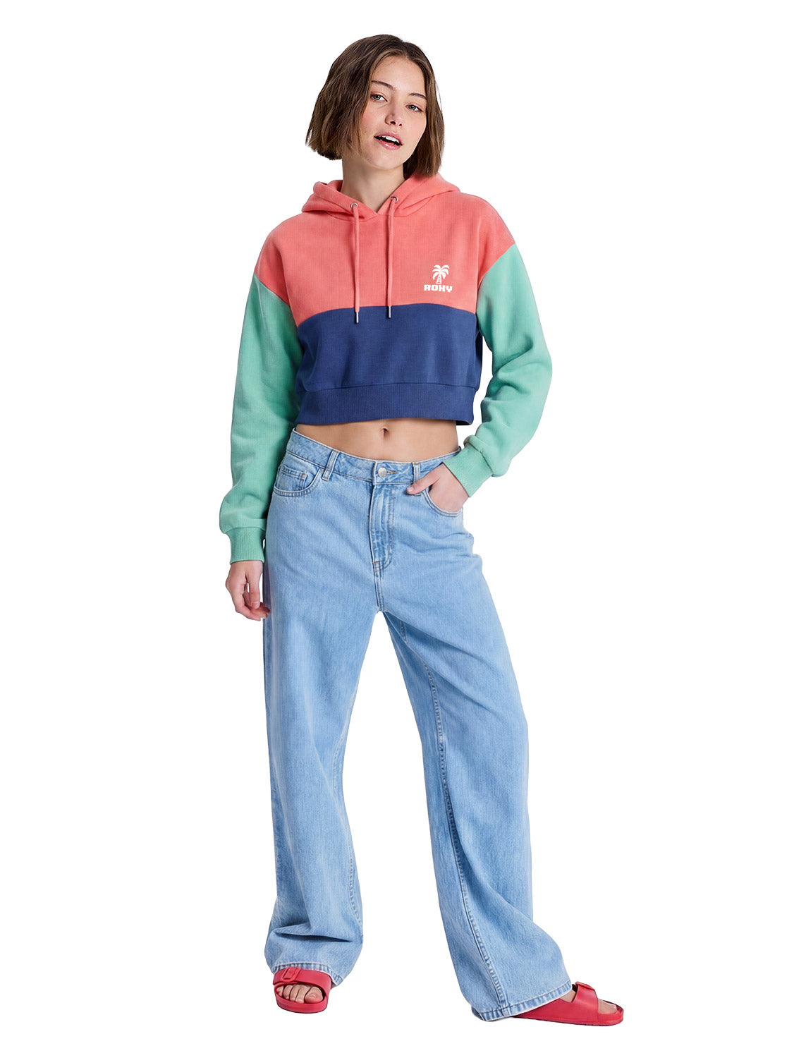 Roxy Ladies Heart Again Colour Block Hoodie
