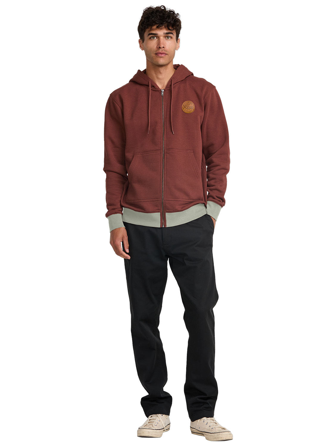 RVCA Men's Script Sealed Zip-Thru Hoodie