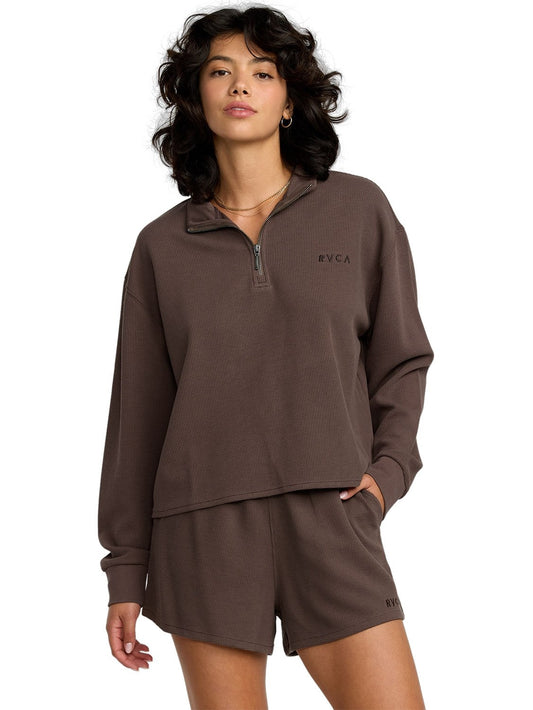 RVCA Ladies Glory Waffle Pullover
