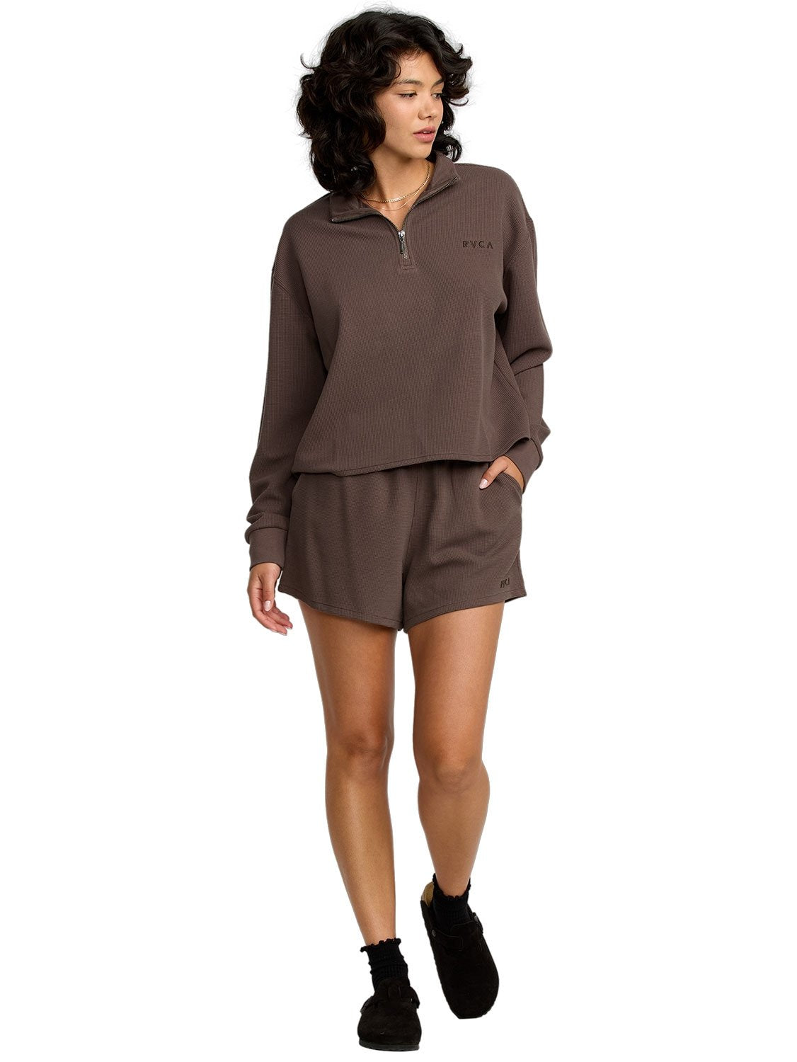 RVCA Ladies Glory Waffle Pullover
