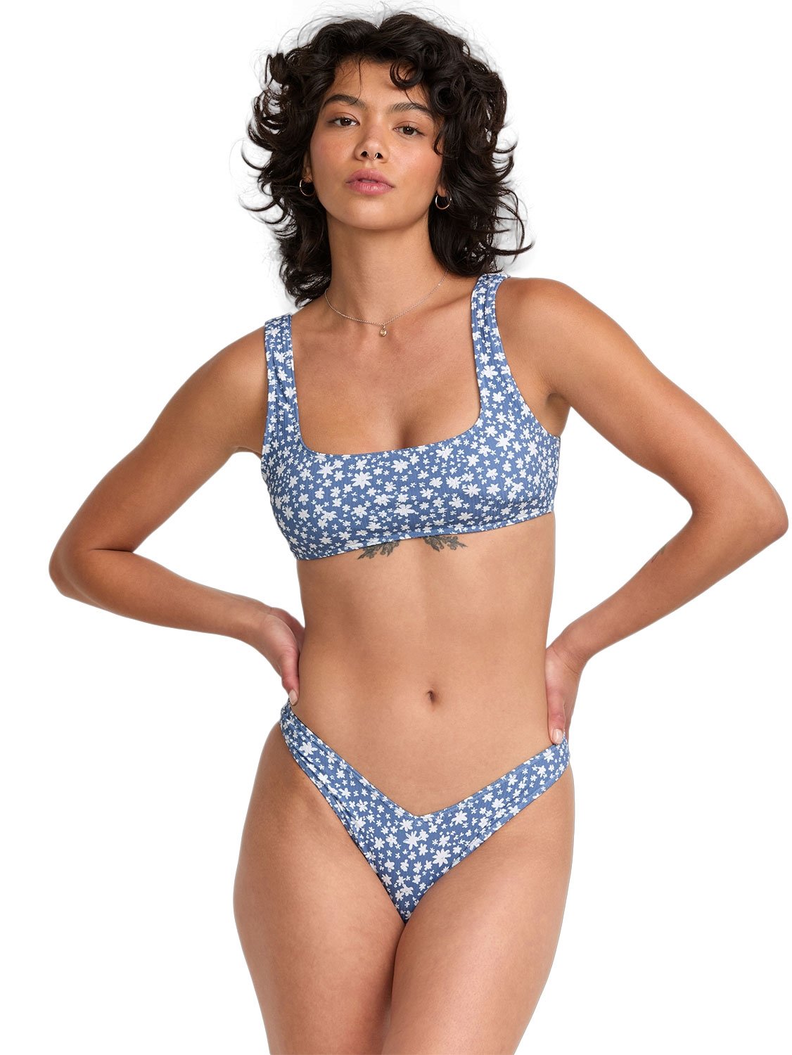 RVCA Ladies Fleur V Front Med French Bikini Bottom