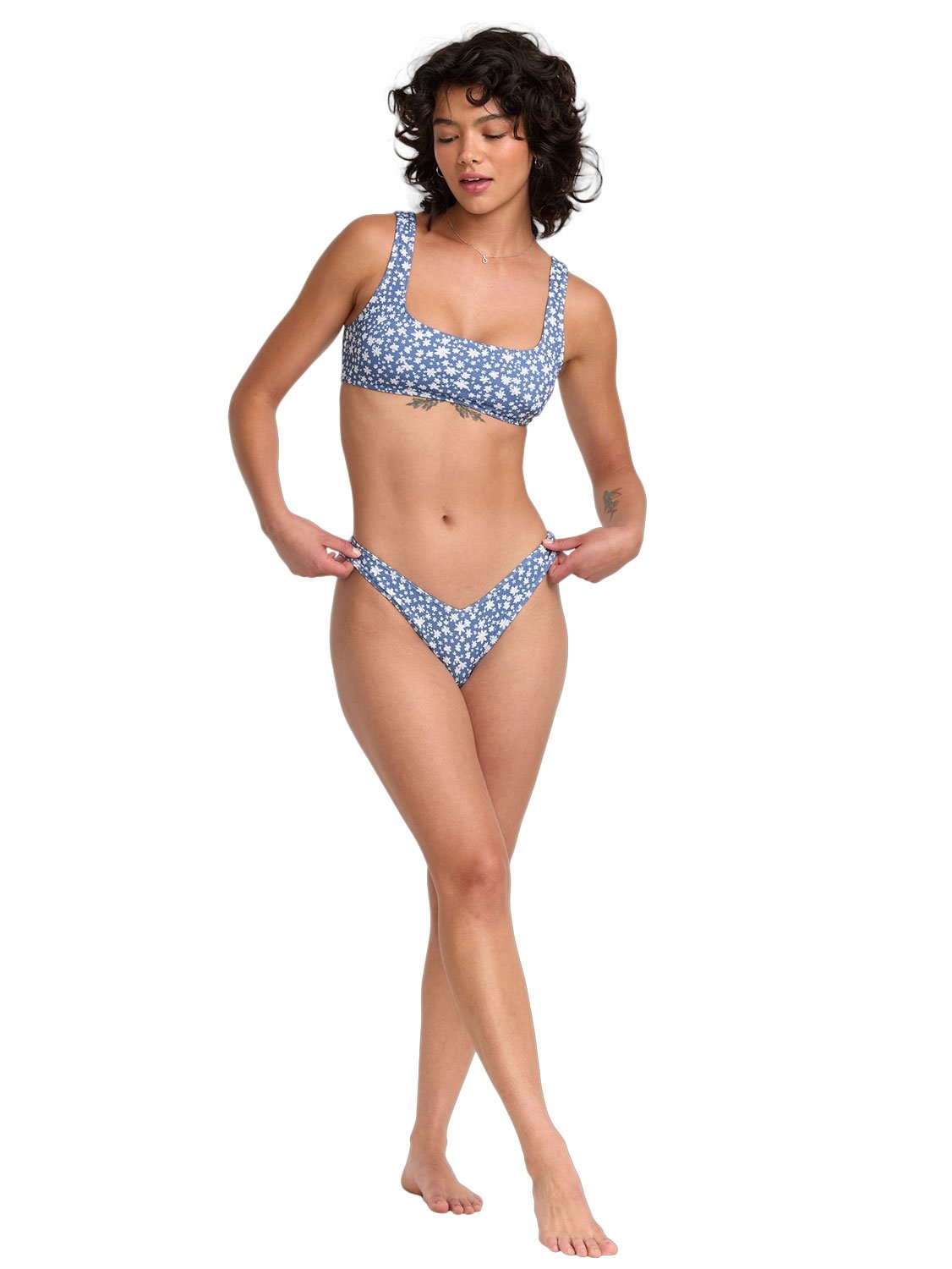 RVCA Ladies Fleur V Front Med French Bikini Bottom