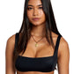 RVCA Ladies Solid Square Bralette Bikini Top