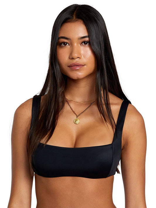 RVCA Ladies Solid Square Bralette Bikini Top