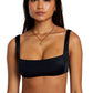 RVCA Ladies Solid Square Bralette Bikini Top