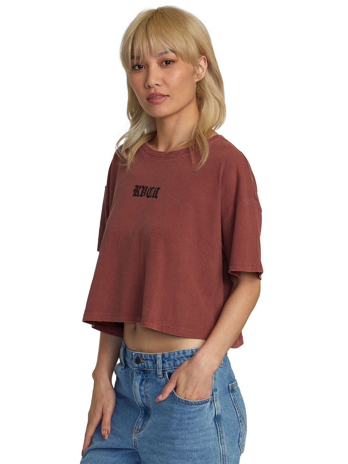 RVCA Ladies Boyfriend Crop T-Shirt