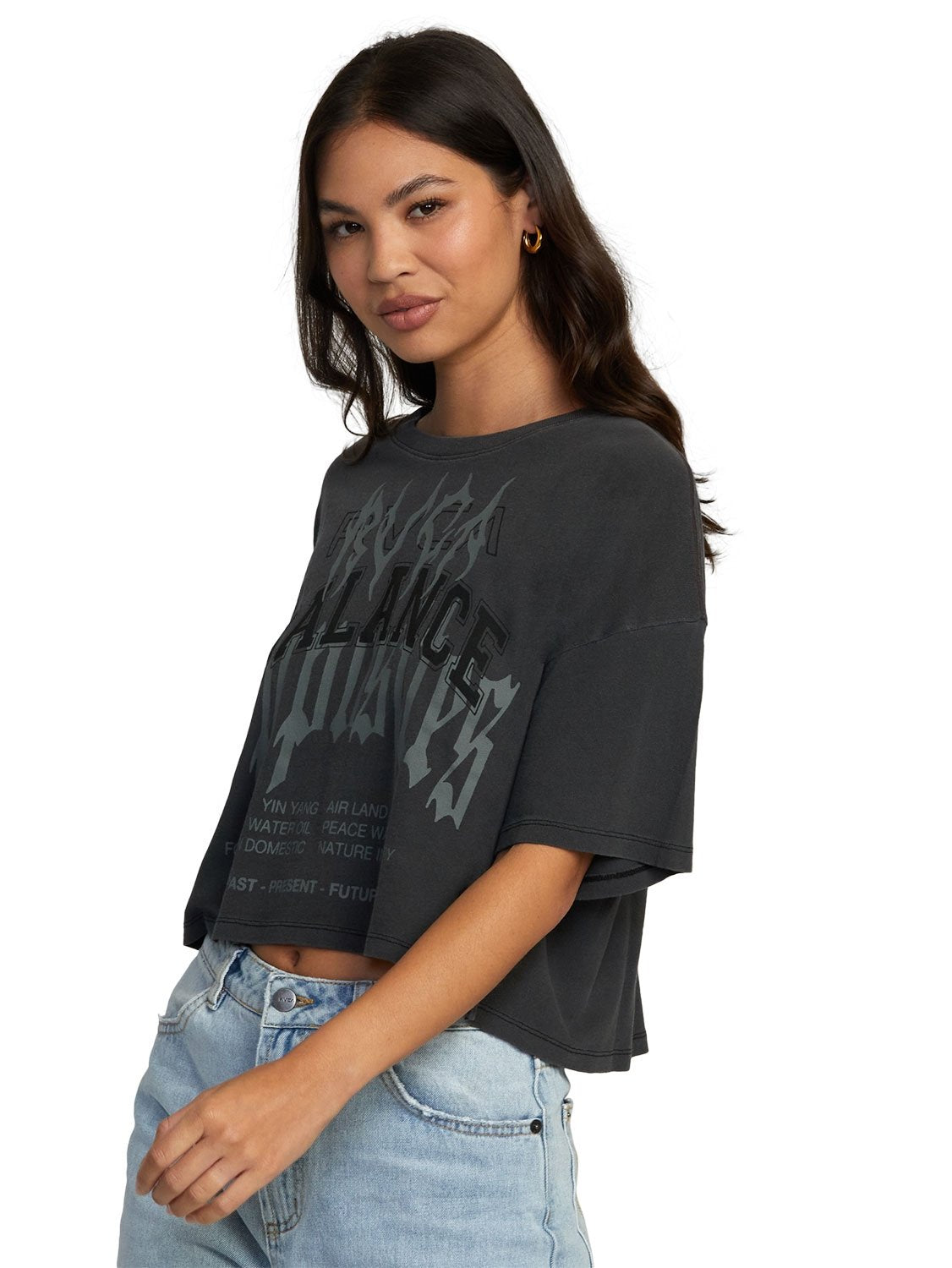 RVCA Ladies Boyfriend Crop T-Shirt