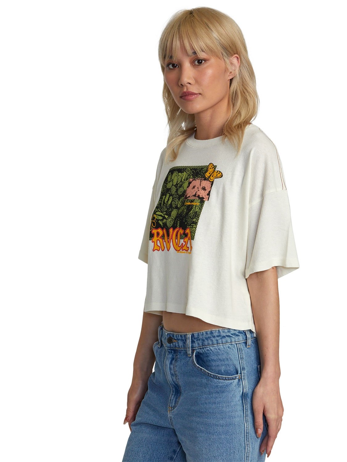 RVCA Ladies Boyfriend Crop T-Shirt