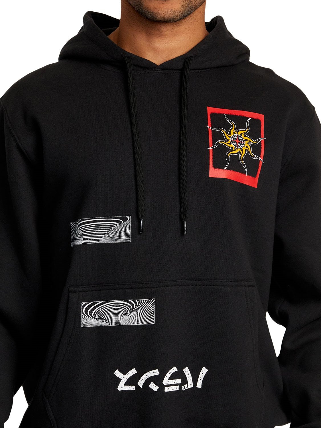 RVCA Men's Black Sun Hoodie