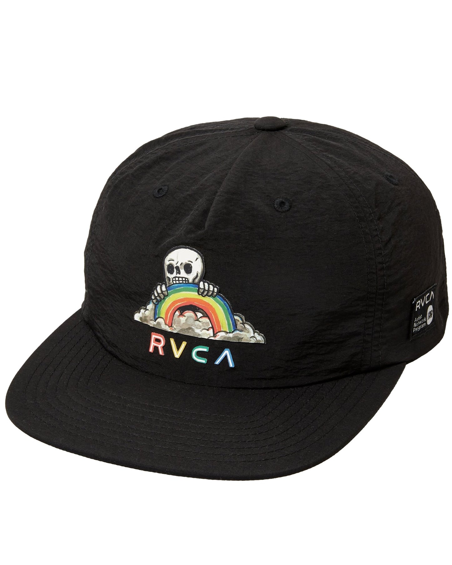 RVCA Men's Rainbow Skull Snapback Cap