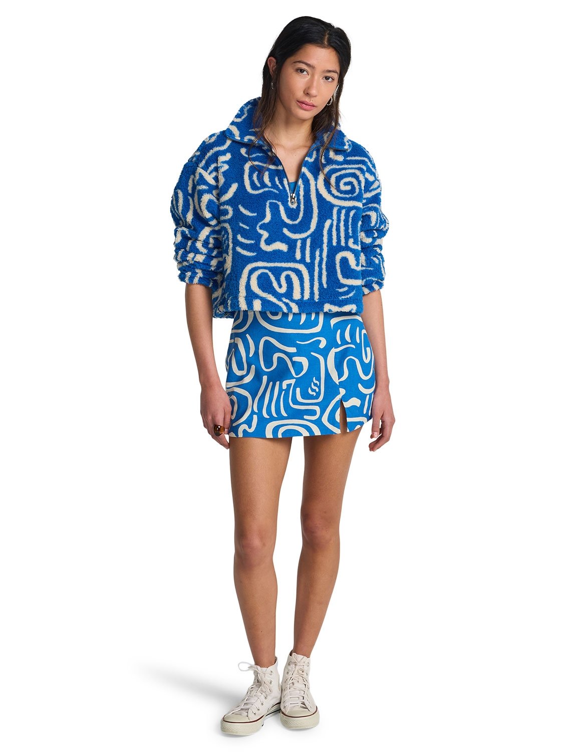 Billabong Ladies Holiday Cropped Half Zip Pullover