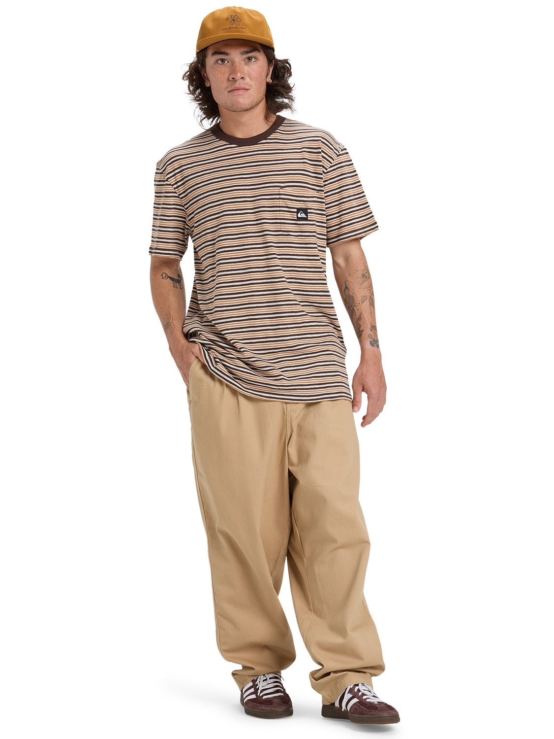 トップス ka17 Quiksilver Mens Onyx Striped T-Shirt | Boardriders