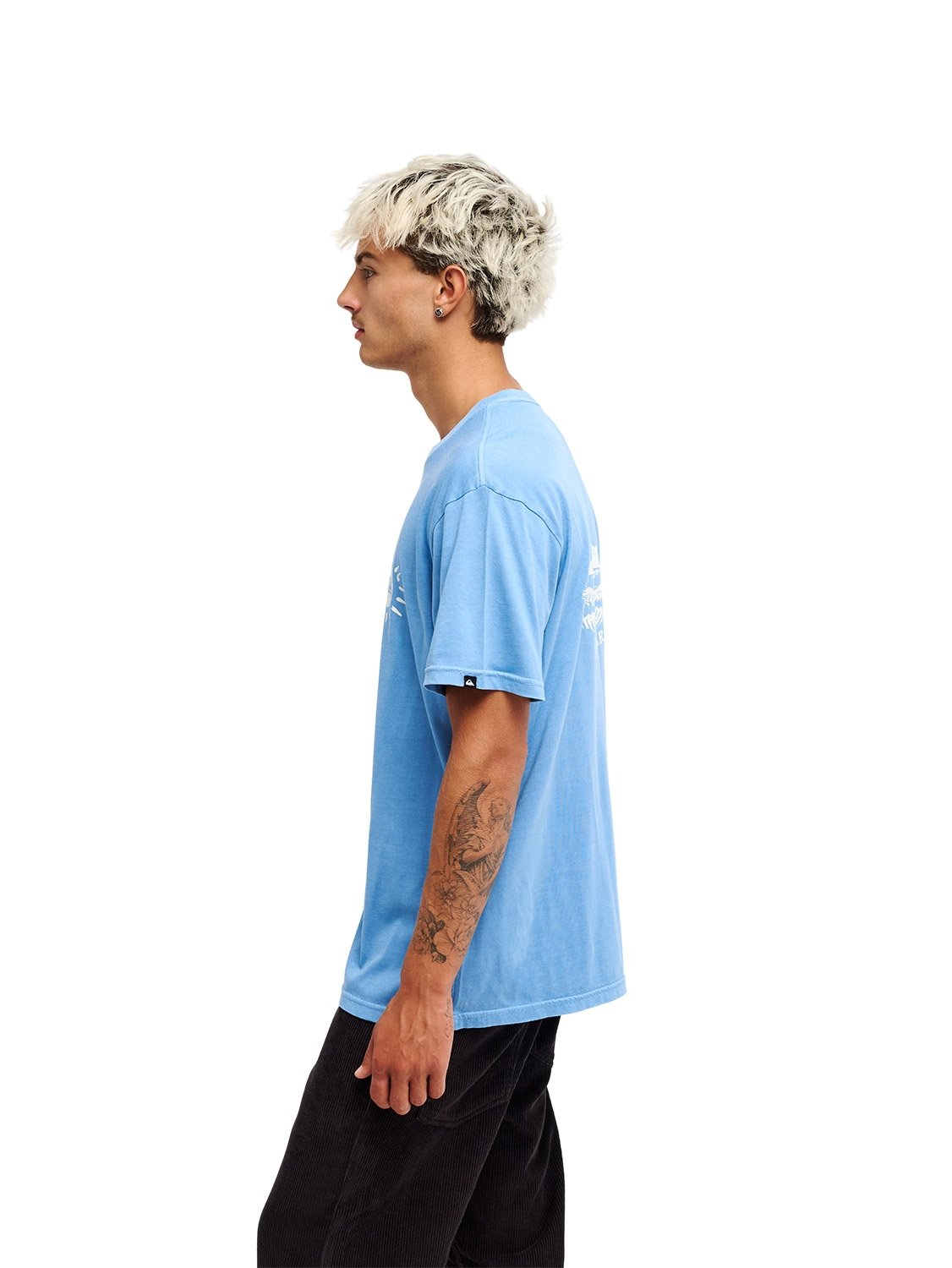 Quiksilver Men's Neon Blue T-Shirt