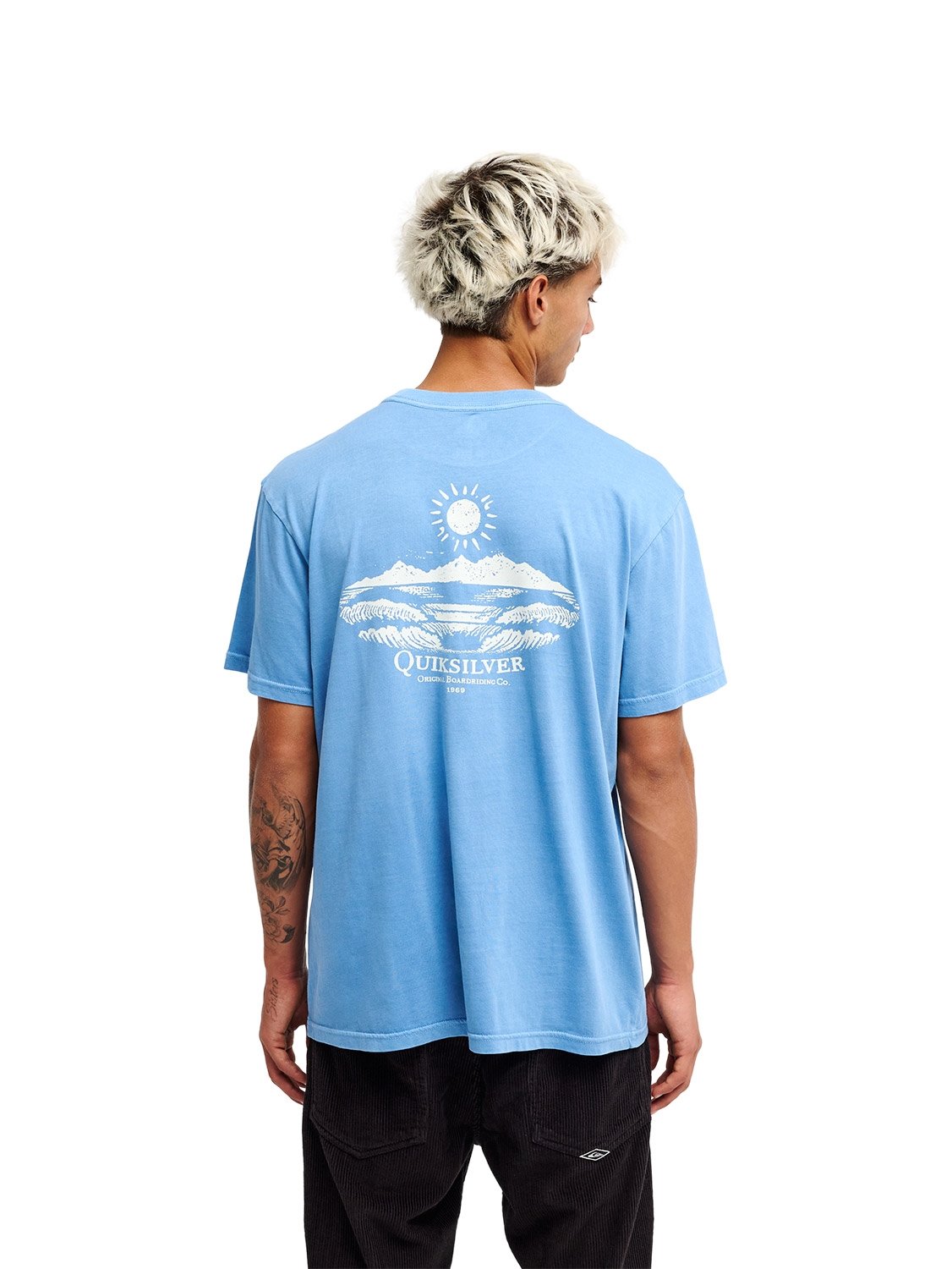 Quiksilver Men's Neon Blue T-Shirt
