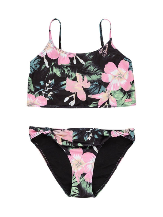 Roxy Girls Shadow Floral Crop Tank Swim Set