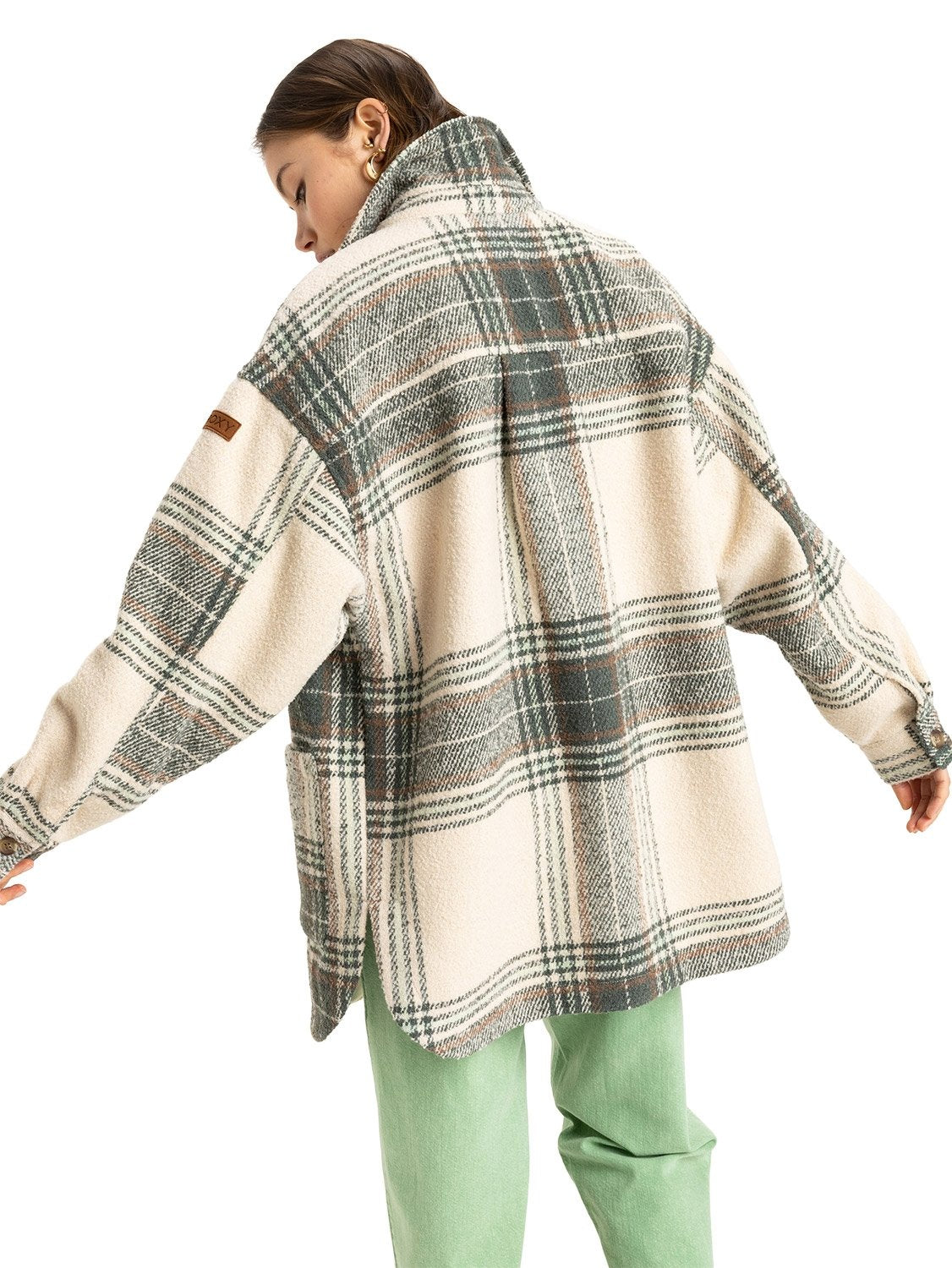 Roxy Ladies Check Me Now Blanket Coat