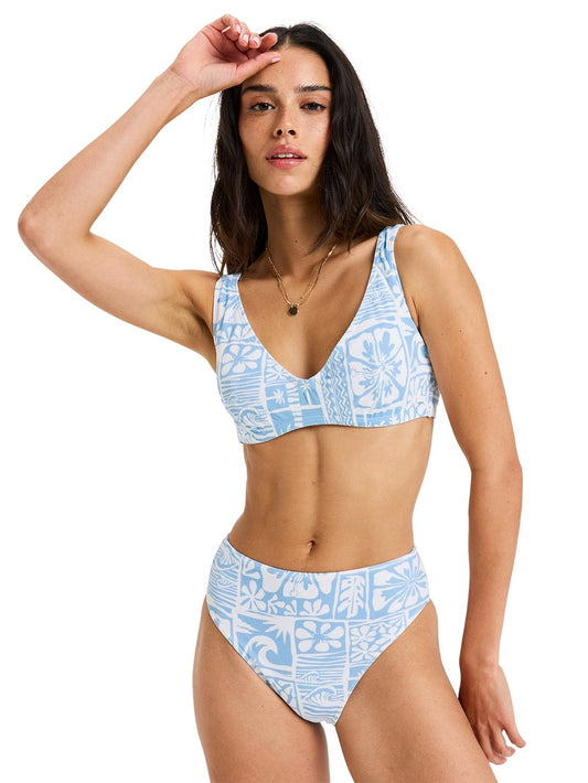 Roxy Ladies Flowers Wave Mid Waist Mod Bikini Bottom